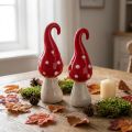 Paddehakk keramikk dekorative sopp rød hvit Ø5cm H15,5cm 2stk | Floristik24.no