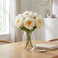 Peoner Kunstige Peoner Hvit Gule Kunstige Blomster 7 Stk | Floristik24.no