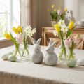 Påskehare dekorative figurer kaniner med prikkmønster 13cm 2stk | Floristik24.no
