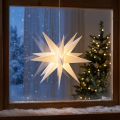 LED star 3D hvit timer batteri utvendig Ø30cm H74cm | Floristik24.no