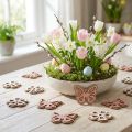 Spreddekor tre blomster/sommerfugler hvit/rosa Ø4cm 36p | Floristik24.no
