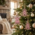 Juletrepynt natur, rosa 11cm 8stk | Floristik24.no