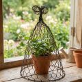 Trådhette, dekorativ klokke, espalier laget av metall Brun H25cm Ø16cm | Floristik24.no
