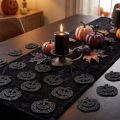 Halloween-gresskardekorasjoner, 4 cm, svart, glitter, 72 deler | Floristik24.no