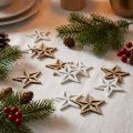 Trestjerner dekorativ strødekor julehvit/naturlig 3,5cm 48 stk | Floristik24.no