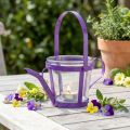Lyktglass dekorativ vannkanne metall lilla Ø14cm H13cm | Floristik24.no
