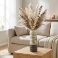 Keramikkvase for tørkede blomster, krem, grågrønn, H34 cm | Floristik24.no
