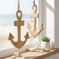 Anker Dekor Henger Maritim Tre Jute Natur 15x25cm 2stk | Floristik24.no