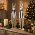 Reinsdyr tre dekorasjonsfigur jul å sette 12×6,5cm H45cm 2stk | Floristik24.no