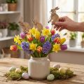 Blomsterplugg tre påskehare kanin dekorasjon 8cm x 6cm 12 stk | Floristik24.no