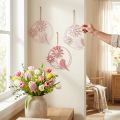 Dekorring Metall Hengende Dekor Blomster Rosa Ø23cm 4 Stk | Floristik24.no