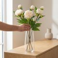 Lange kunstige peoner kunstige blomster krem 70cm 3 stk | Floristik24.no