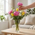 Glassvase konisk blomstervase transparent Ø10cm H20cm | Floristik24.no