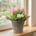Blomsterpotte med håndtak, metallplanter, dekorativ potte for planting Ø14,5 cm | Floristik24.no