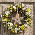 Blomst til å henge, tredekor med mønster, vårdekor natur, hvit H19,5cm | Floristik24.no