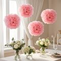 Pomponpapir Ø30cm lys rosa 5stk | Floristik24.no