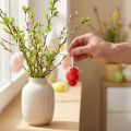 Påskeegg til å henge opp med blomster Påskepynt 6cm 12stk | Floristik24.no