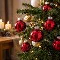 Julekuler/trepynt i glass i rødt, Ø4 cm, 24 stk. | Floristik24.no