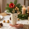 Reinsdyrplantekrukke, adventsdekor, metalldekor, plantekasse til jul hvit, gylden H28cm Ø8,5cm | Floristik24.no