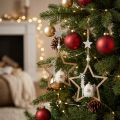 Julepynt stjerne deco henger i tre Ø13,5cm 4stk | Floristik24.no