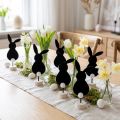 Stativ bordpynt påskeharer filt svart 19cm 12stk | Floristik24.no