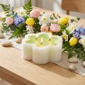 Tre-veke lys grønn hvit form blomst Ø11,5cm H4cm | Floristik24.no