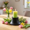 Lysestake sort lysestake keramikk Ø12,5cm H7cm | Floristik24.no
