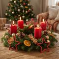 Stjerner til adventskrans Julepynt juterød 15cm 8 stk | Floristik24.no