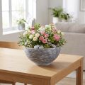 Dekorativ skål rund planteskål grå sort Ø35cm H18cm | Floristik24.no