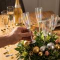 Nyttårsaften dekorasjon champagne glassplugg sølv 7,5 cm L 27 cm 12 stk | Floristik24.no