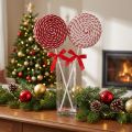 Julepynt Rød Hvit Lolly Foam Lollipop H36cm 2stk | Floristik24.no