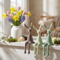 Påskeharehylleholdere, flokket, grønn/brun, 28 cm, 3 stk. | Floristik24.no