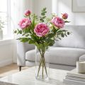 Peoner Langstilte kunstige blomster Rosa 70cm 3stk | Floristik24.no
