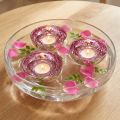 Flytende skål telysholder glass sølv lilla Ø7cm 3stk | Floristik24.no