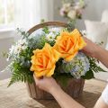 Skum Rose Ø15cm Gul 4 stk | Floristik24.no