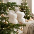 Støvler med pelsstøvler Juletrepynt hvit 7cm 2stk | Floristik24.no