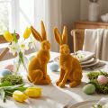 Påskehare Dekorativ kaninfigur Påskegul karri H12,5cm 2 stk | Floristik24.no