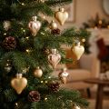 Julepynt, juletrepynt, gyldne hjerter, 3 cm, 24 stk. | Floristik24.no