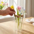 Reagensrør dekorativ vase med korklokk Ø4cm H18cm 6 stk | Floristik24.no