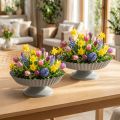 Metallplate grå dekorativ tallerken med metallbunn Ø14cm 2 stk | Floristik24.no