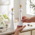 Frosk Prins Dekorasjon Frosk Dekor Figur Hvitt Gull H19,5cm 2stk | Floristik24.no