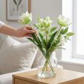 Kunstig blomster papegøye tulipan kunsttulipan grønn hvit 69cm | Floristik24.no