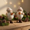 Julefigurer fugl med lue beige 11,5x8x14cm 2stk | Floristik24.no
