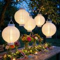 Lantern LED med solcelle 20cm hvit | Floristik24.no