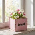 Planteskuff dekorativ plantekasse i tre rosa 12,5cm | Floristik24.no