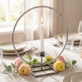 Dekorring metall lysestake sølv shabby chic Ø32cm | Floristik24.no