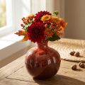 Dekorativ vase i granateple keramikk rødbrun Ø10,5 cm H12 cm | Floristik24.no