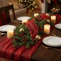 Christmas Deco Stoff Polyester Rød x 2 assortert 35x200cm | Floristik24.no