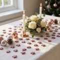 Mini spredt dekorasjon stjerner dekor glimmer rosa 1,5cm 144 stk | Floristik24.no