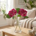Kunstige hortensiaer Rosa gren Blomsterblad 43cm 2stk | Floristik24.no